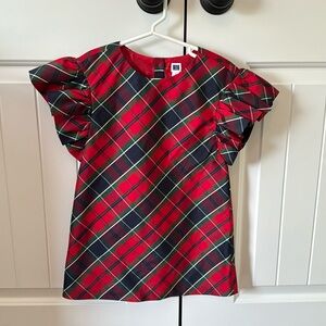 Janie and Jack red, blue, green, &white dress.